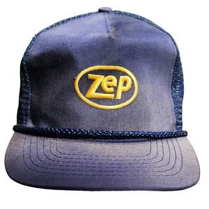 Zep Trucker Hat Blue Mesh Back Snapback Adjustable Rope